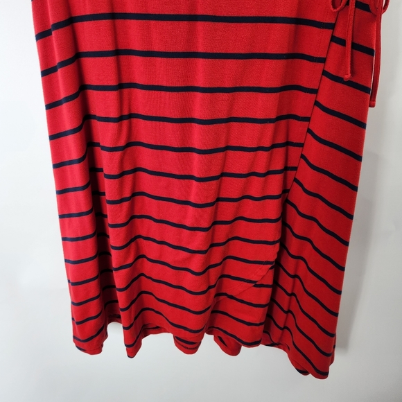 Torrid Striped Wrap Dress Red - Picture 3 of 6